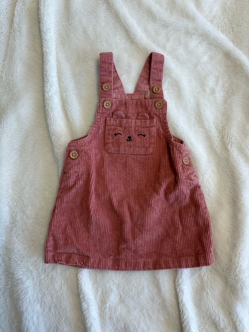 H&M pink corduroy overall dress 6 month baby girl fall winter
